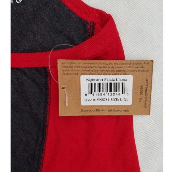 NWT Lazy One Falala Llama Christmas Nightshirt Long-sleeve Size L/XL Pyjamacore - Picture 5 of 9